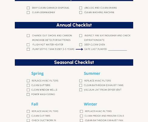 monthly home maintenance tasks