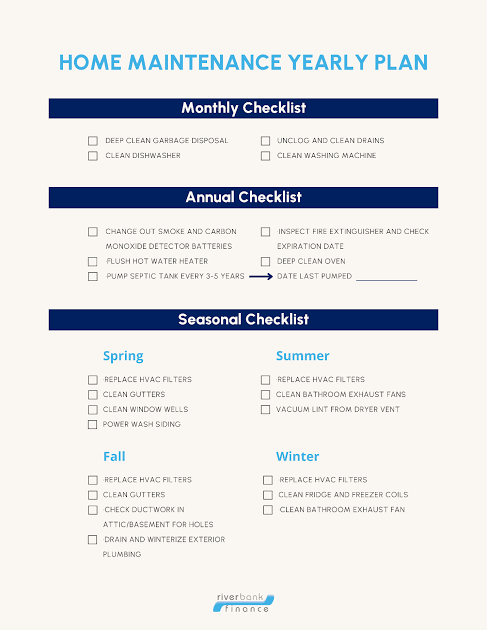 monthly home maintenance tasks